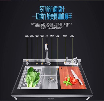 科恩集成水槽:精工质造,一体成型,无缝焊接,使用更安心!